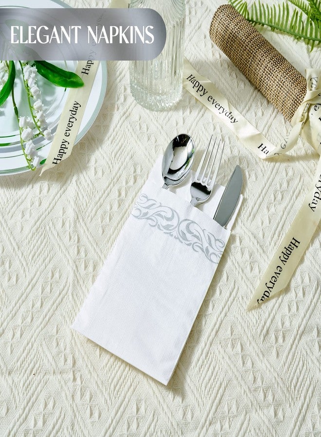 Vplus 200 Pack Paper Napkins Guest Towels Disposable Premium Quality 3-ply Dinner Napkins Disposable Soft, Absorbent, Perfect for Kitchen, Wedding, Parties, Dinners or Events(Silver) - Image 5